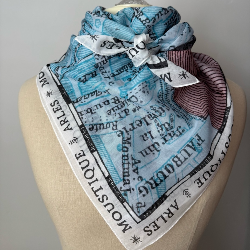 Provence French Map Scarf NEW